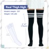 Kayhoma Extra Long Cotton Stripe Thigh High Socks Grunge Style