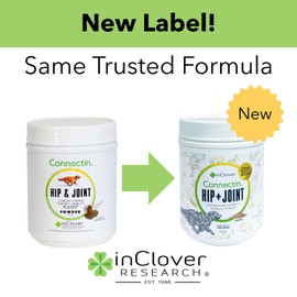 InClover Connectin Natural Hip & Joint Supplement for Dogs with Glucosamine, Chondroitin & Hyaluronic Acid - Powder for Dog Mobility, Comfort & Active Lifestyle Support, 23oz