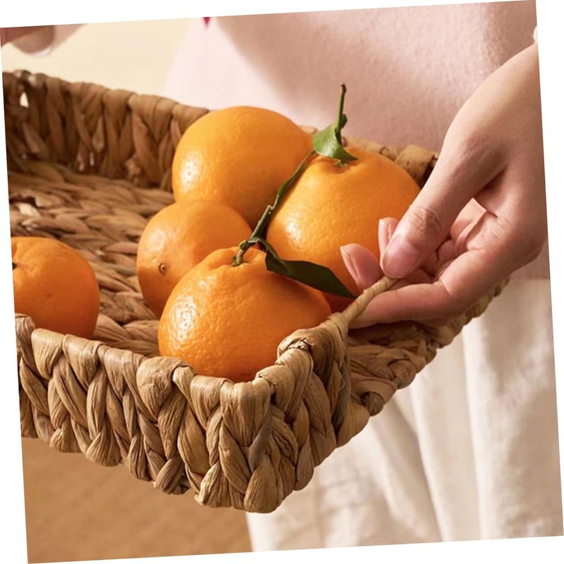 KOMBIUDA 1Set Woven Storage Baskets Decorative Straw Baskets for Organizing