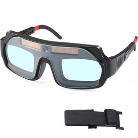 Welding Glasses, Fully Automatic Solar Powered Light Changing Welding Eye Mask, Automatic Dimming Welding Glasses, Auto Darkening Goggle for Working:_Black Basket_1 Piece