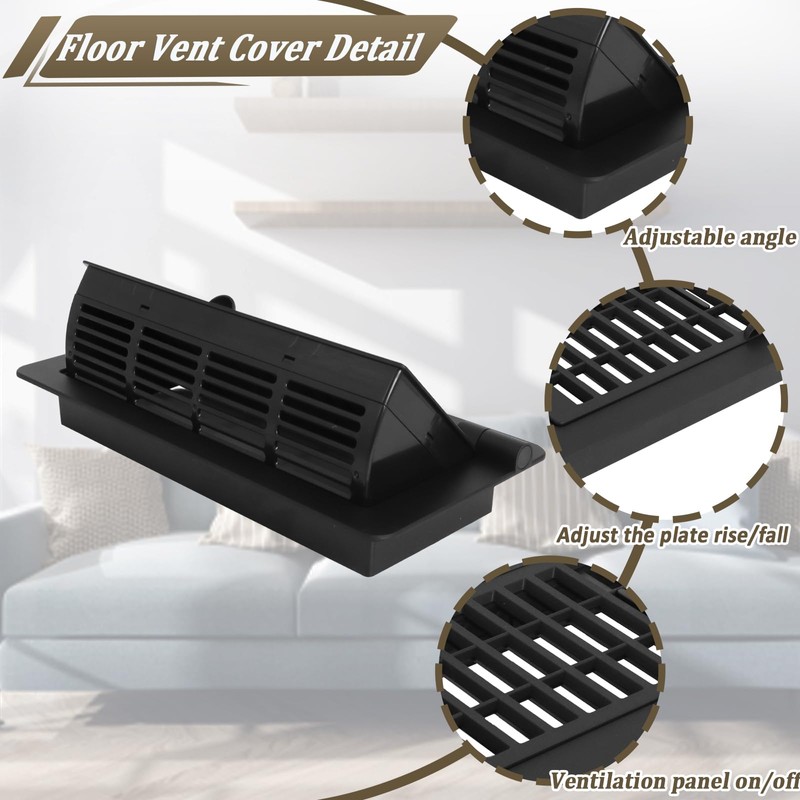 Vent Deflectors & Floor Vent Covers 4x10 inch, Easy Adjustable