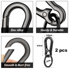 Pack of 3 Carabiner Hooks Small, Carabiner Keyring, Key Carabiner, Carabiner Hook, Key Chain, Carabiner, Small, Key Carabiner, Black