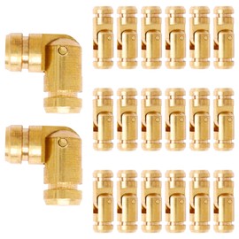 BUXIMN 20Pcs Barrel Hinges, 15×5mm Hidden Brass Barrel Hinge Small Barrel Hinges for Wooden Boxes Jewelry Box Cabinet Doors