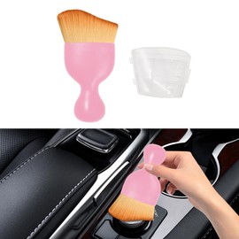 Lyxheth Car Interior Detailing Brush, Car Interior Cleaning Brushes, Soft Bristle Cleaning Brush, Auto Dust Brushes Car Accessories for Automotive Dashboard, Air Conditioner Vents (Pink Handle)