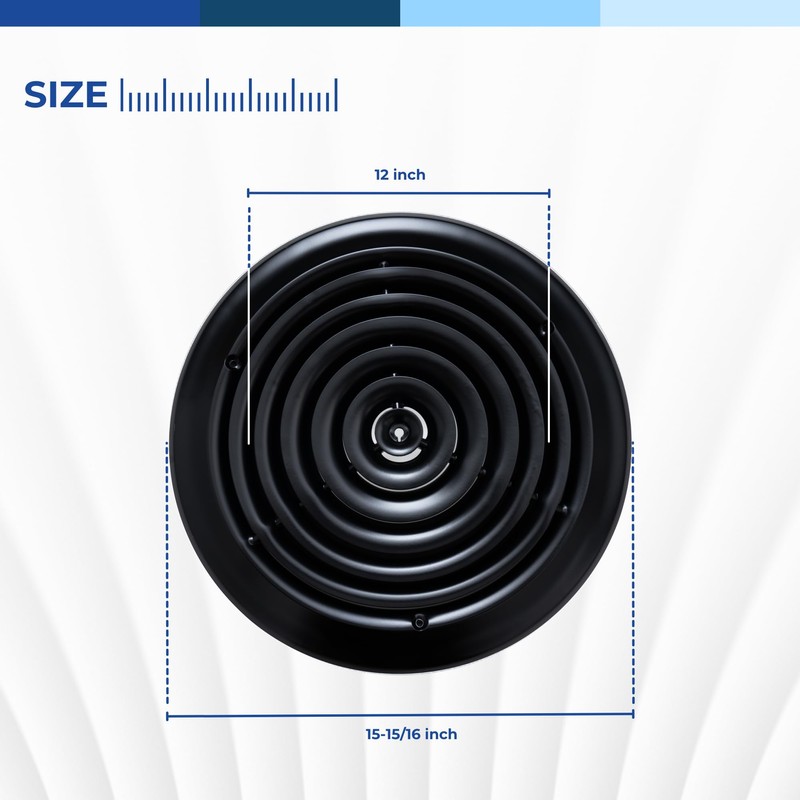 Fits 12 Inch Neck Air Duct | Steel Round Air