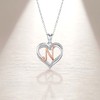 INFUSEU Name Necklace, Double Heart Rose Gold N Letter Jewellery