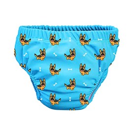 Pss! - Baby Swimming Trunks - Blue Bubi Model - For Babies from 3 to 8 kg - M - Unisex - Multicoloured Design - Absorbent and Reusable - Waterproof and Comfortable - Pack of 1