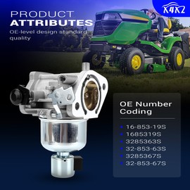 X4XZ 16-853-19S Carburetor Carb with Air Oil Filter Fuel Pump Kit For Kohler 7000 Series KT725 KT730 KT735 KT740 KT745 22HP 23HP 24HP 25HP 26HP Engines Replace# 32-853-67-S 32-853-63S