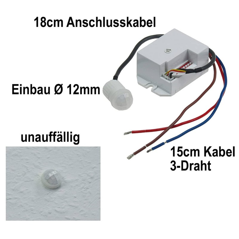 Mini Built-In-PIR Motion Sensor CT 15 "230 V 800W LED
