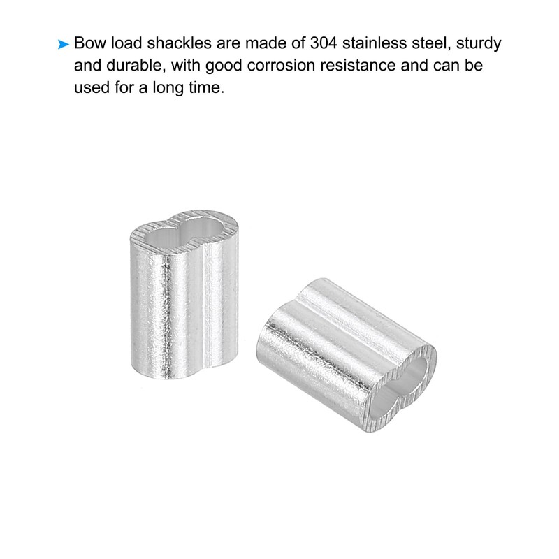PATIKIL 5/64" / 2 mm Aluminum Crimping Loop Sleeves, 35Pcs