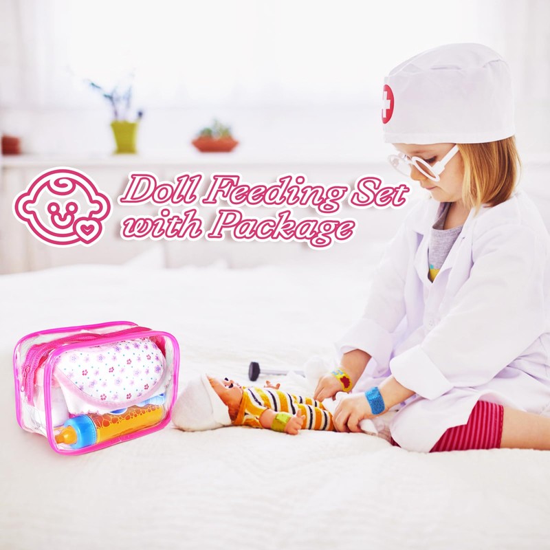 15Pcs Baby Doll Accessories Magic Bottle Set,Pretend Play Feeding Toy