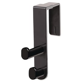 Safco 4225BL Over The Panel Double Coat Hook, Black, 1.75 X 6.5 X 7.75
