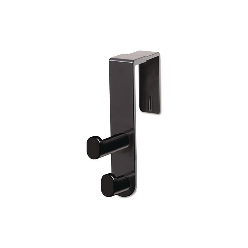 Safco 4225BL Over The Panel Double Coat Hook, Black, 1.75