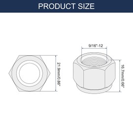 TA-VIGOR 10Pcs 9/16"-12 Nylon Hex Lock Nuts, Carbon Steel Nylon Insert Self-locking Nuts, Hexagon Threaded Nyloc Nut for Lock Washers Bolts Screws