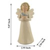 DurableDelights Angel Figurine Cream Angel with Bird Statue Sculpted Hand-Painted