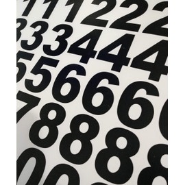 Lot of 40 (4 of Each Number Form 0 to 9) Sheet 4" 4 inch Tall, Black Color Self Adhesive Vinyl Mailbox, Doors, Tool Box, Locker, Custom Numbers Decal Stickers (Arial Font)