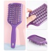 Hairdressing Comb Set - Purple Massage Comb with Teeth Design