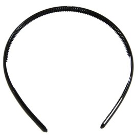Girls 8mm Black School Colours Alice Hair Band