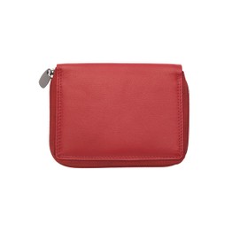 Josephine Osthoff Women's Leather Large Wallet with Zip Small Wallet Men's Credit Card Holder RFID Protection Wallet with Coin Compartment (926), red