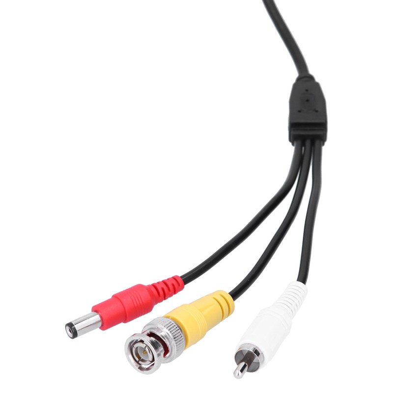 Portable CCTV Cable 3-In 1 Video Audio Power Cord BNC+RCA+DC