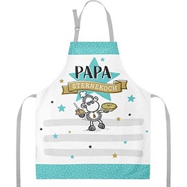 Sheepworld Apron with Saying "Papa" | Cooking Apron Made of Cotton, 87 cm x 70 cm, Multicoloured | Gift Kitchen, Cooking, Friends, Birthday | 47086