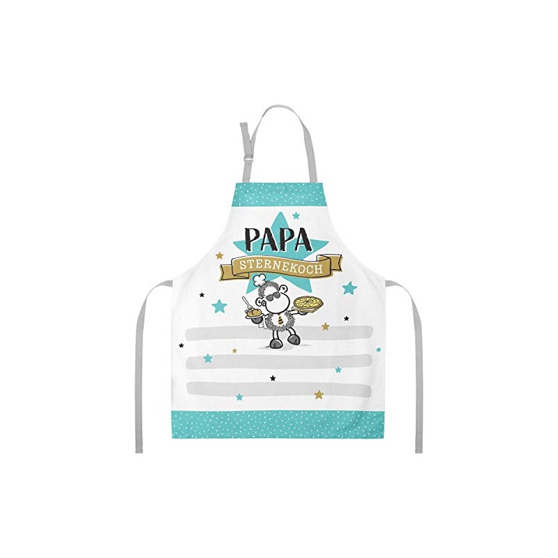 Sheepworld Apron with Saying "Papa" | Cooking Apron Made of