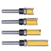 4Pcs Trim Hinge Router Bit Round Silver Yellow 1/4in Shank