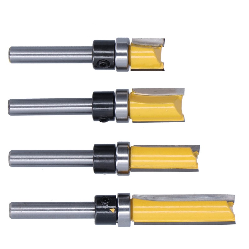 4Pcs Trim Hinge Router Bit Round Silver Yellow 1/4in Shank