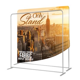 YOSUGRA 7.5x7.5 FT Tension Fabric Display Backdrop for Trade Show Booth, Stand Holder Backdrop Portable Aluminum Double-sided for Exhibition, Weddings, Events, - Stand Only