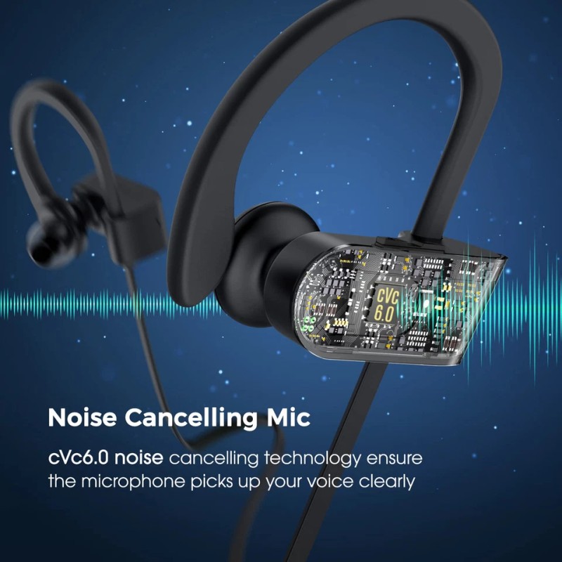 Bluetooth Headphones Deep Bass Wireless Running Headphones W/16 Hrs Playtime