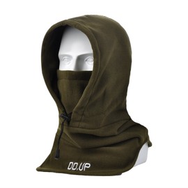 DD.UP MZ Balaclava Windproof Ski Mask Thermal Hood Heavyweight Winter Warm Motocycle Face Cover Hat for Mens Unise Army Green