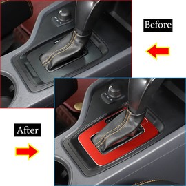 PIUGILH for Ranger Aluminum Alloy Gear Panel Trim Shift Boots Cover for Ford Ranger 2015 2016 2017 2018-Left Hand Drive
