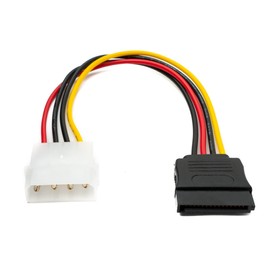System-S SATA Cable 20 cm 15 Pin Female to IDE 4 Pin Molex Female Adapter for Hard Drive Drives