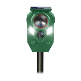 Solar Animal Repellent,Ultrasonic Cat Repellent Outdoor with Motion Sensor,Waterproof Deer Repellent with Flahing Light Defender Mouse,Squirrel,Raccoon,Skunk,Rabbit,Dog for Yard Farm Garden-2 Pack