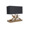 Creative Co-Op Rustic Resin Bird Table Lamp with Black Rectangle
