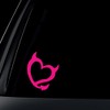 Devil Heart Car Sticker / Decal - Hot Pink