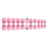 24 Pieces Bride Nail Art False Nails 3D Decoration Pink
