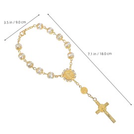 Alipis 2pcs Car Cross Pendant with Gold Silver Trim Imitation Pearl Elegant Hanging Ornament for Car Interior Decoration and Blessing Versatile Blessing Accessory for Safety and Style