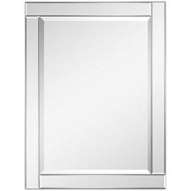 Empire Art Direct Modern Rectangle Wall Mirror for Vanity & Bathroom Solid Wood Frame, 1"-Beveled Center, Ready to Hang, 30" x 40", Clear