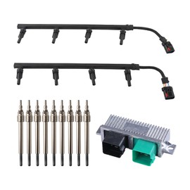 higehio 6.0L Valve Cover Gasket Kit with 8 Glow Plugs + Controller + Removal Tool Compatible with 2003 Ford 6.0L Powerstroke Diesel