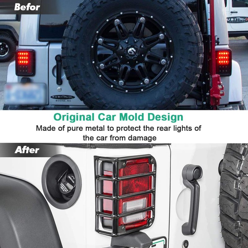 Taillight Cover Compatible with 2007-2017 Jeep JK Wrangler Tail Light