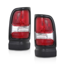 CROSSDESIGN Tail Lights w/o Bulbs Compatible with Dodge Ram 1500 Truck 1994-2001/ Fits Dodge Ram 2500 3500 Truck 1994-2002 55055264AC 55055265AC, CH2800122 CH2801122