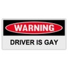 Crazy Sticker Guy Funny Warning Magnets - Driver is Gay