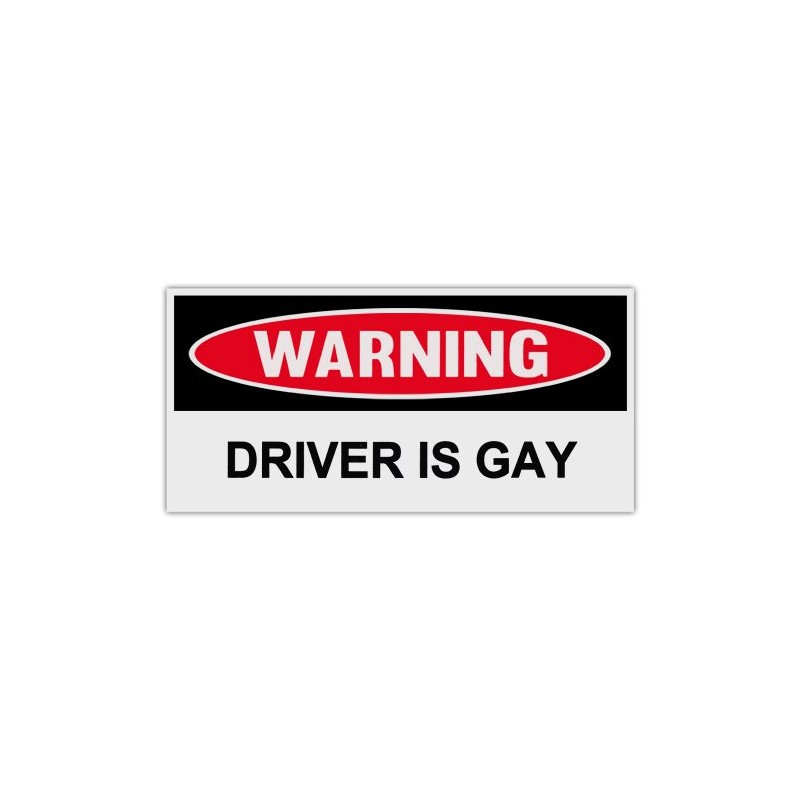Crazy Sticker Guy Funny Warning Magnets - Driver is Gay