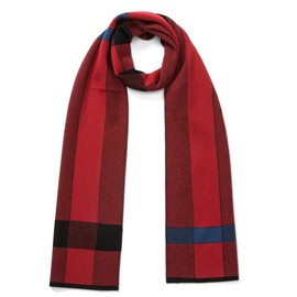 Lallier Men's Merino Wool Scarf, Long Winter Neckwear with Gift Box (Burgundy)