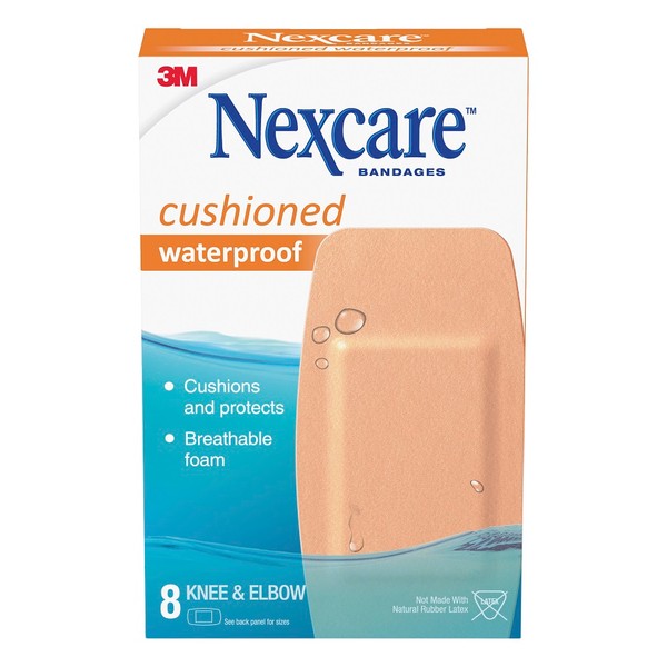 Nexcare - Cushioned Waterproof Bandages Knee & Elbow 8