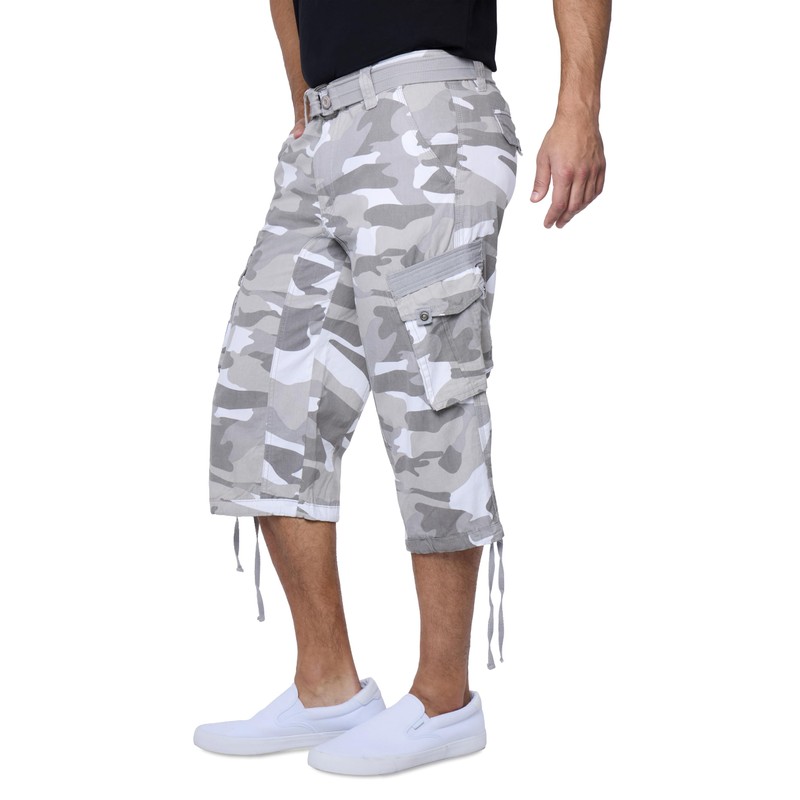 X RAY Men's Belted Tactical Cargo Long Shorts 18" Inseam