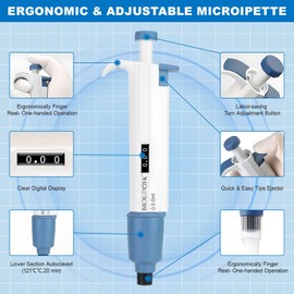 CryoKing Micropipeta ajustable de 500-5000 ul pipeta, pipeta, volumen variable manual de 0,5-5 ml para laboratorio científico