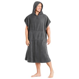 CityComfort Beach Towel for Adults Robes Women Men Cotton Towelling Poncho Changing Robe Wearable Towel Adult (S-M, Charcoal)