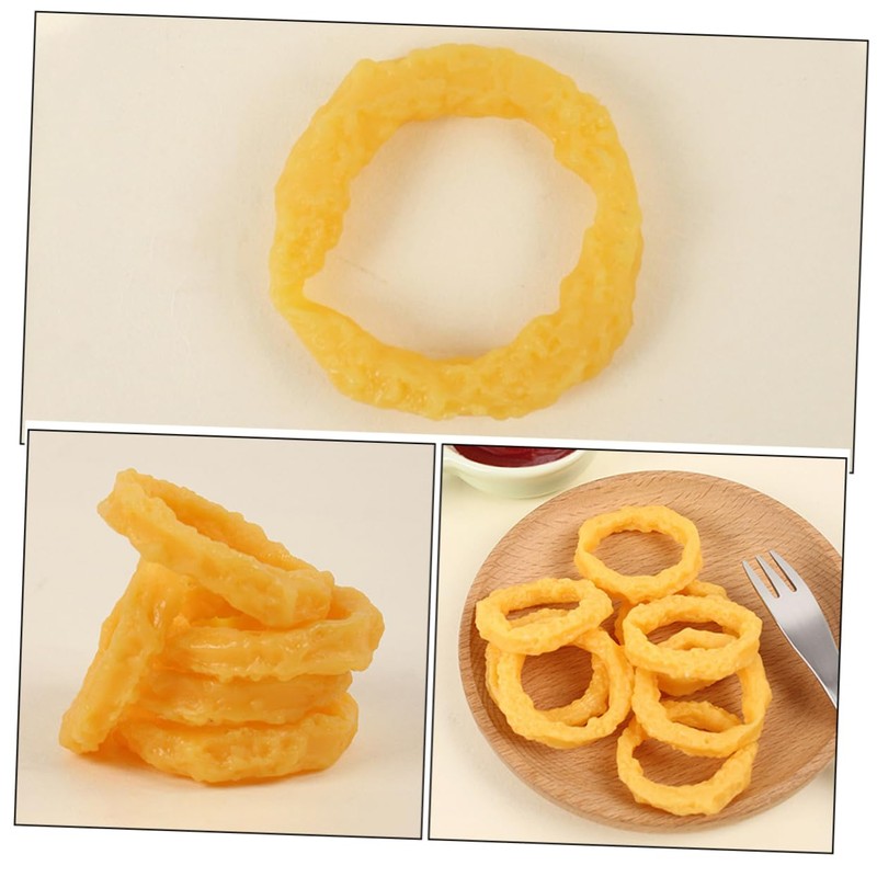 KOMBIUDA 10Pcs Realistic Faux Squid Rings Simulation Food Decoration for